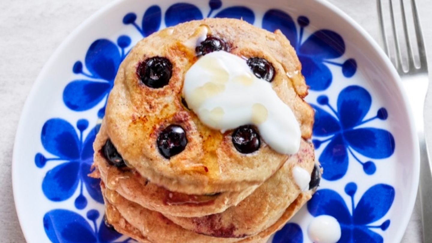 Porridge-Pancake mit Blaubeeren: Extra zum Frühstück
