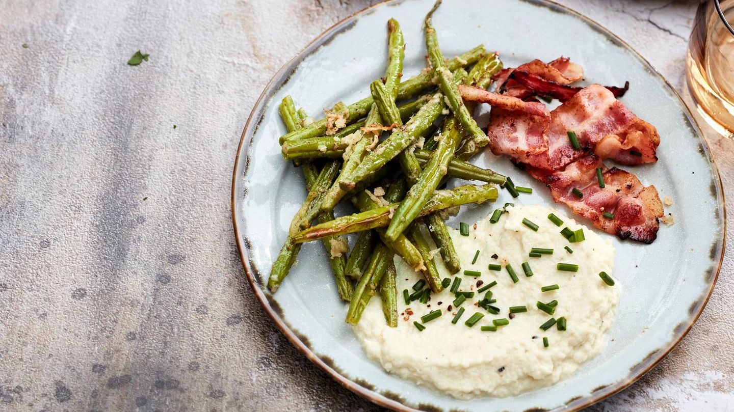 Blumenkohlpüree mit Bohnen und Speck: traditionell & raffiniert