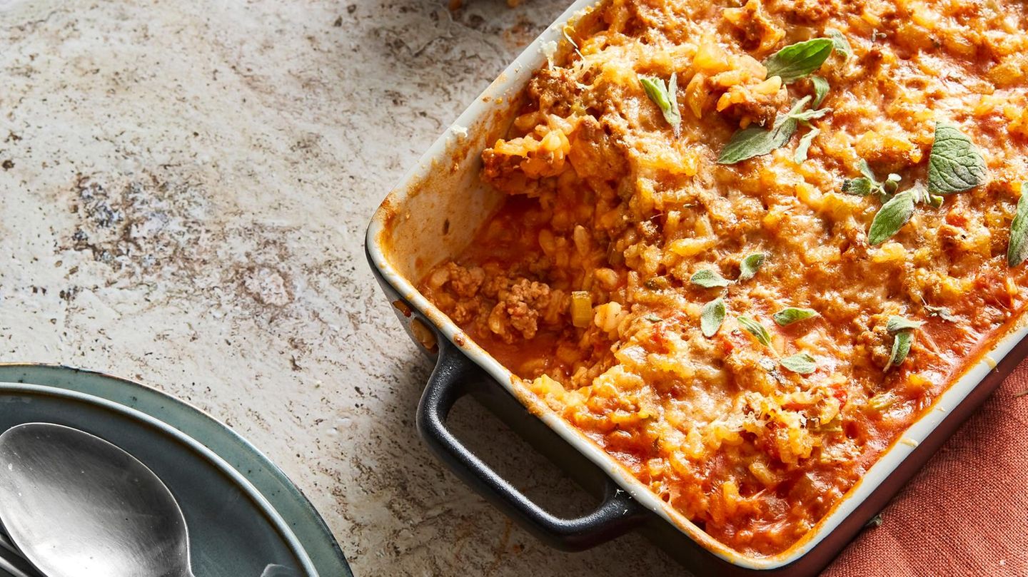 Bolognese-Risotto aus dem Ofen: Mittagessen für die Familie