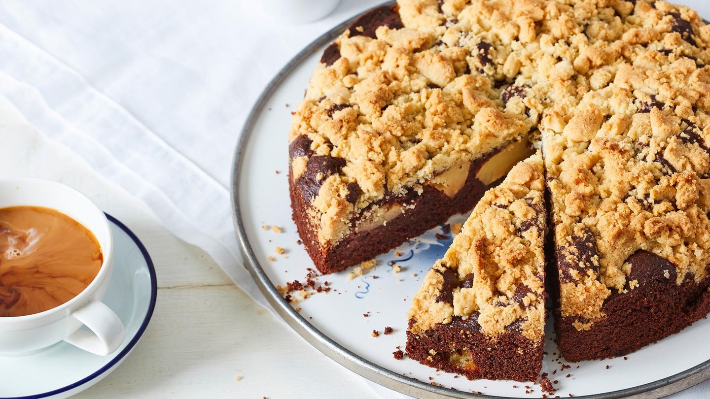Schoko-Apfel-Kuchen mit Streuseln: den lieben alle