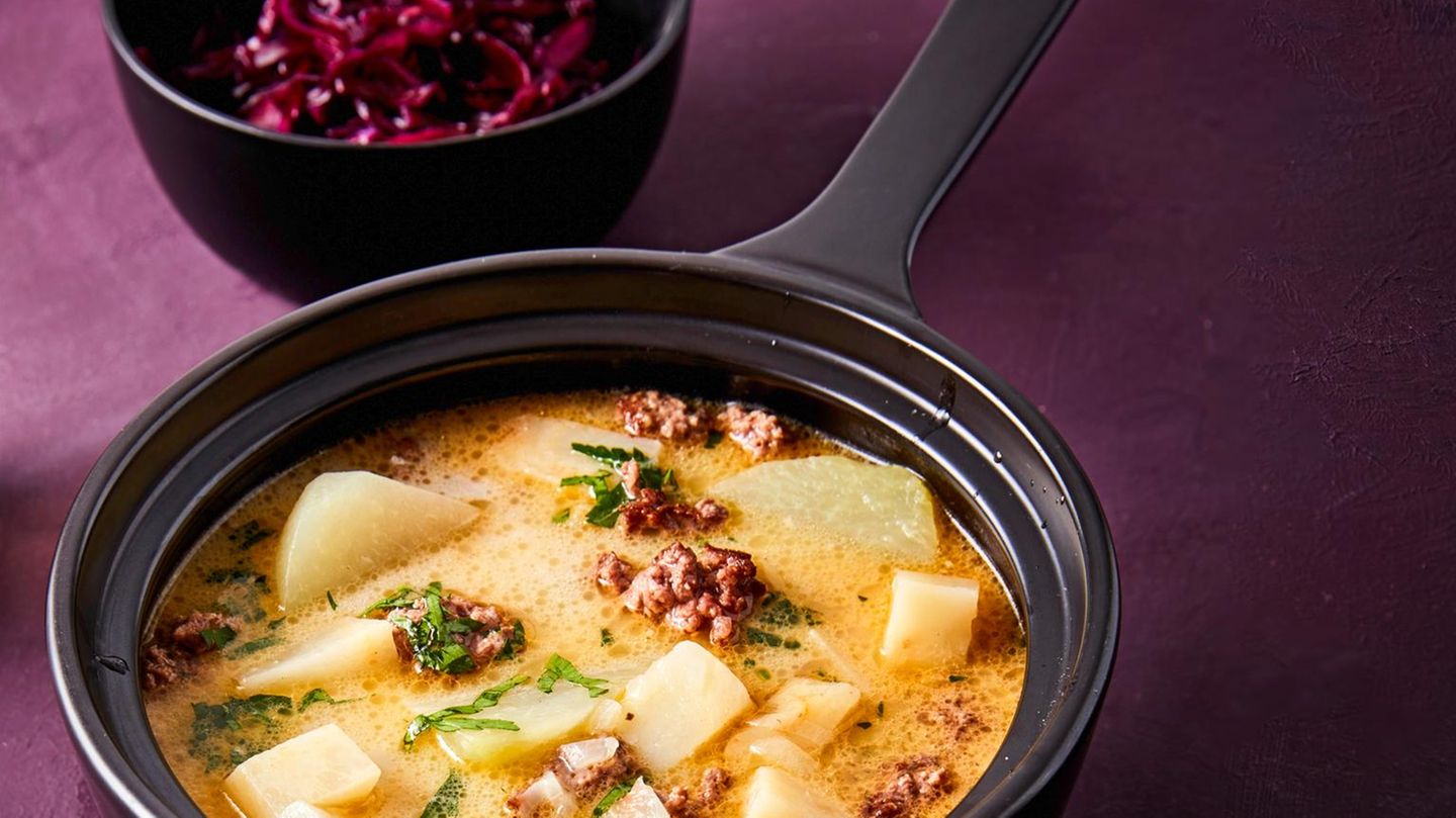 Kohlrabi-Hack-Eintopf: sahnig & würzig