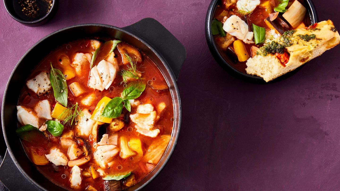 Mediterraner Fisch-Gemüse-Topf: fettarmes Rezept