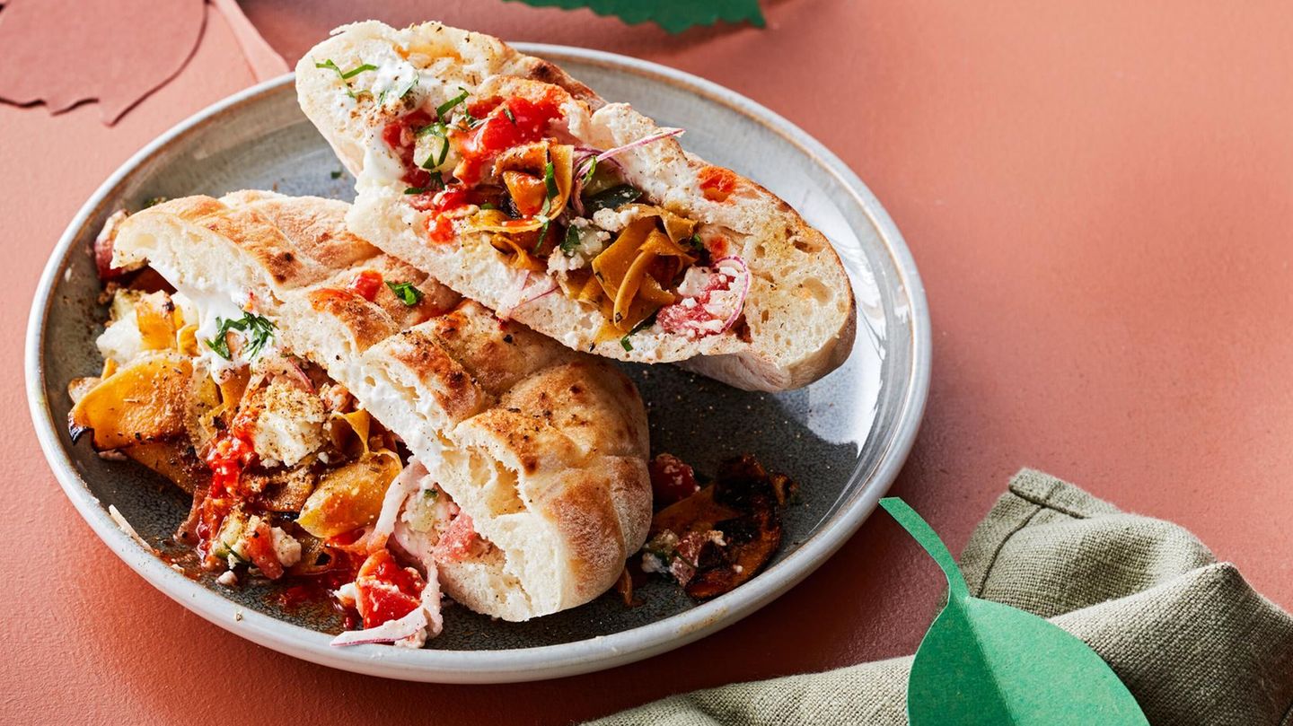 Kürbis-Gyros im Fladenbrot: vegetarisch & raffiniert