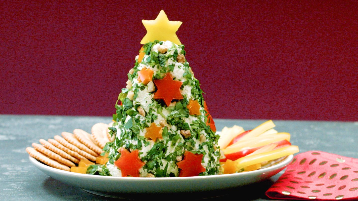 Frischkäse-Weihnachtsbaum: Hingucker zum Dippen