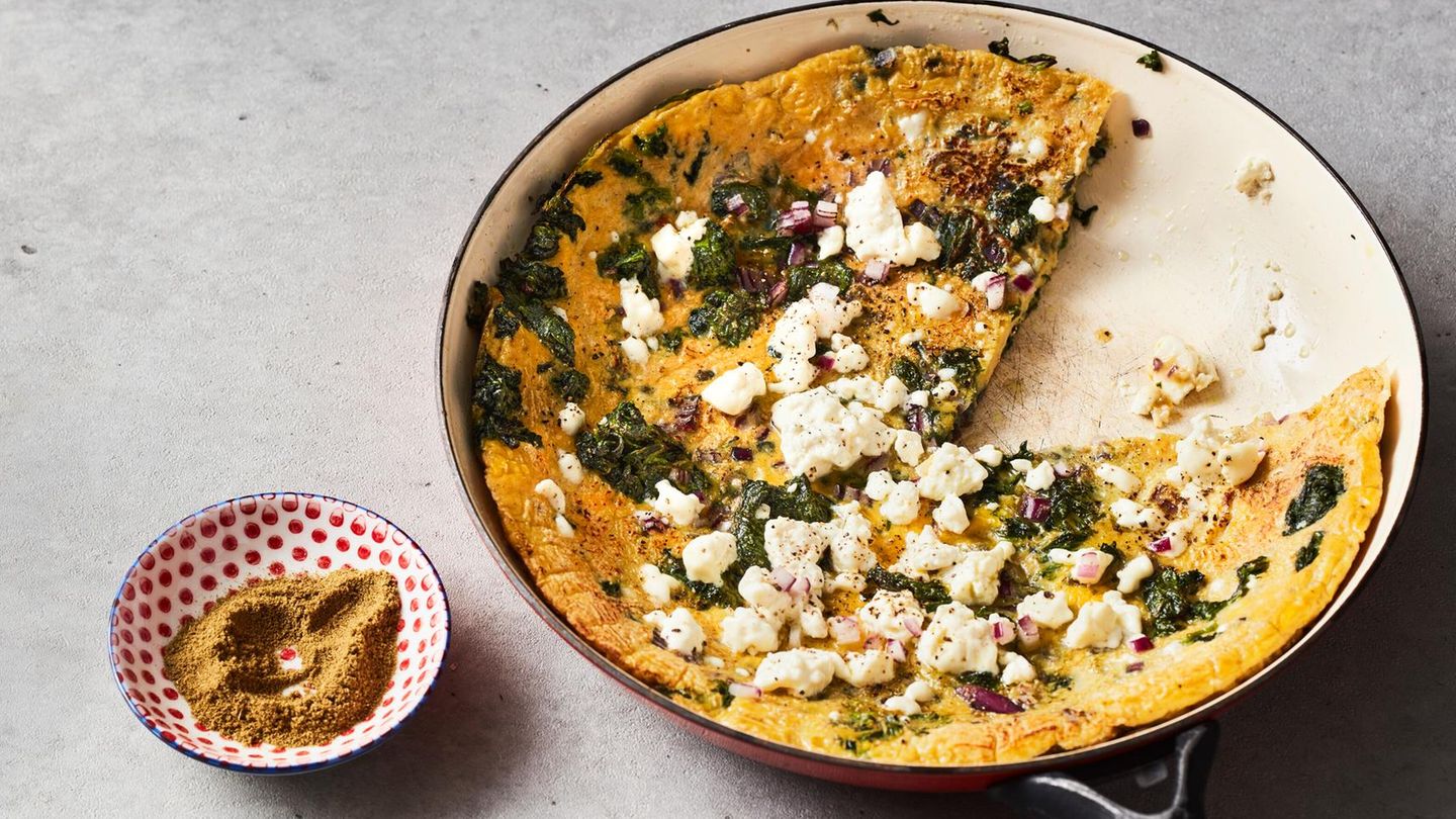 Spinat-Feta-Tortilla: schnell & Low Carb