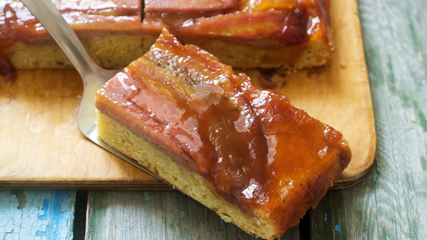 Upside down Bananenbrot mit Karamellschicht