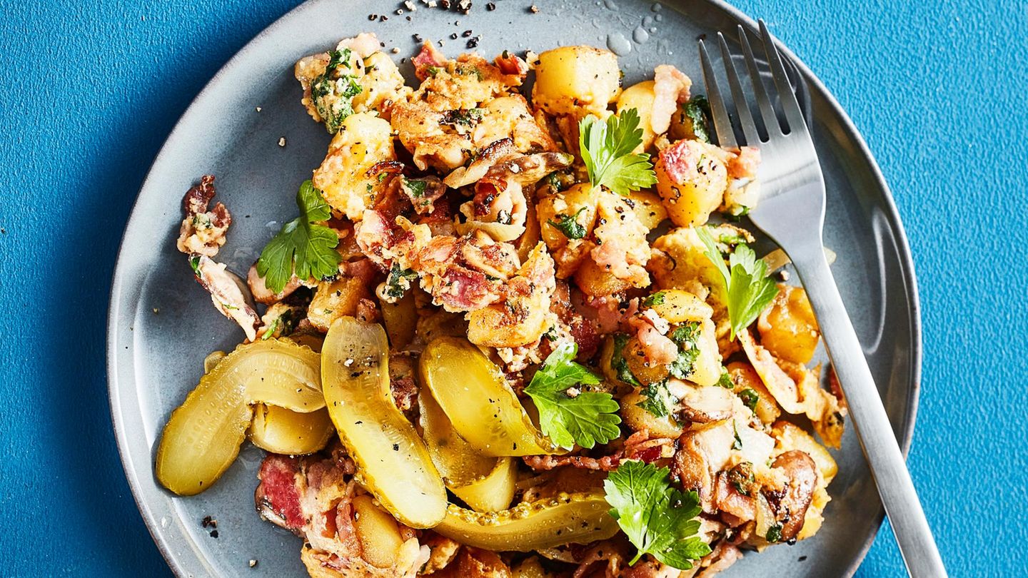 Bauernfrühstück mit Champignons: deftig und würzig