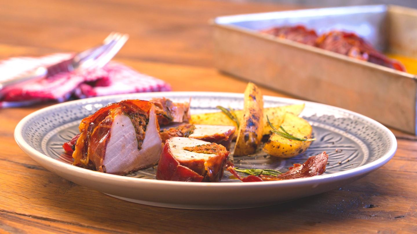 Gefülltes Schweinefilet mit Parmaschinken