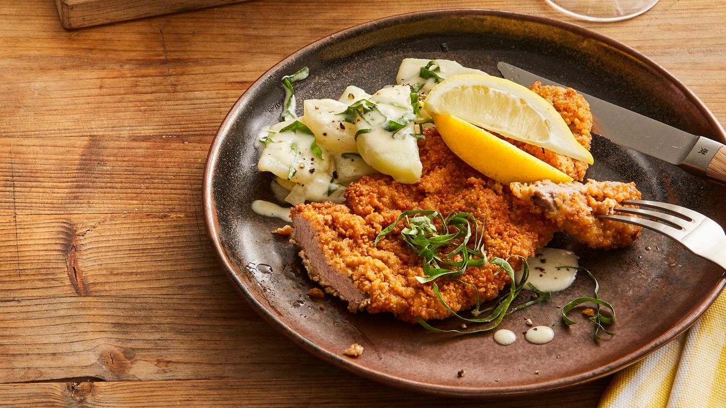 Kalbsschnitzel mit Kohlrabi-Rahm