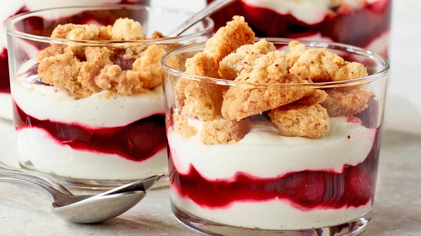 Kirsch-Skyr-Schichtdessert: Nachtisch für 8